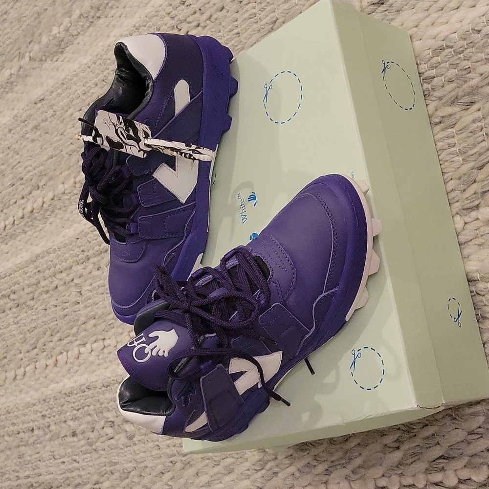 Off white mountain cleats calf leather purple size 10